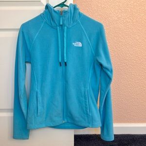 *HP* The North Face fleece light aqua-colored zip up. EUC. Small.